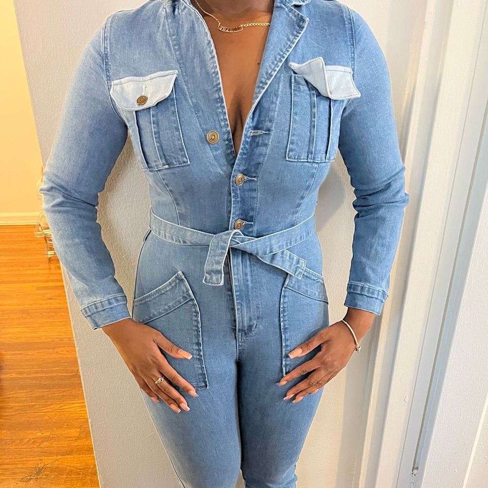 Fashion Nova Denim Jumpsuit